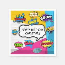 Comic Book Pop Art Custom Geburtstag Serviette