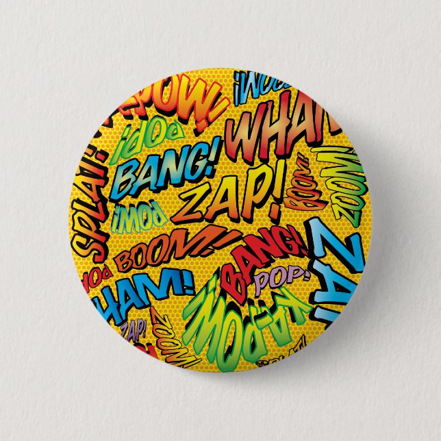 Comic Book Pop Art Geräusche Button (Vorderseite)