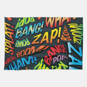 Comic Book Pop Art Geräusche Küchentuch