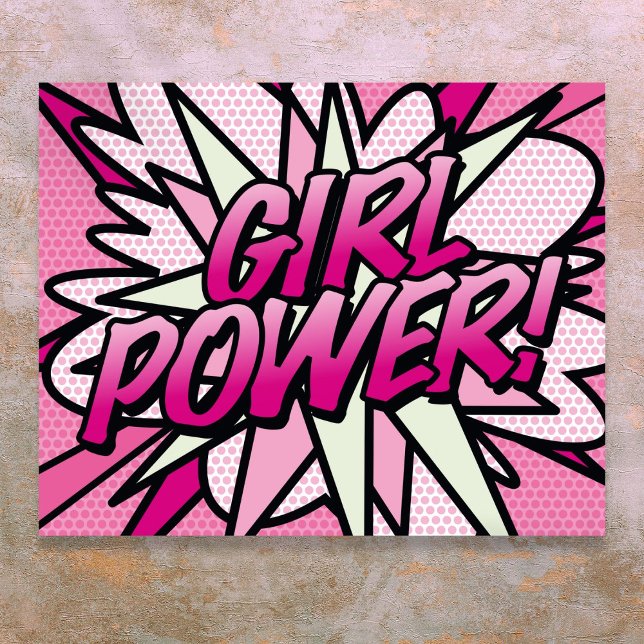 Comic Book Pop Art GIRL POWER Poster (Comic Book Pop Art GIRL POWER Pink Poster)