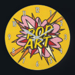 Comic Book Pop Art Große Wanduhr<br><div class="desc">Fun trendy superhero comic book pop clocks that are sure to add a splash of colour to a range of rooms around your home or office. An ideal way to treat yourself or someone that you know with these cool, einziger Comic con designer clocks. Why not add some zap pow...</div>