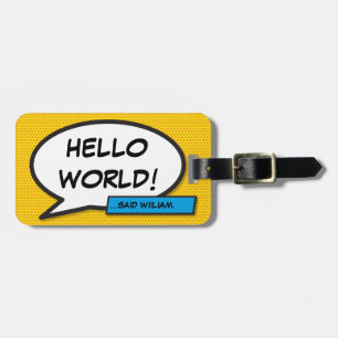 Comic-Book-Pop-Art HELLO WORLD personalisiert Gepäckanhänger