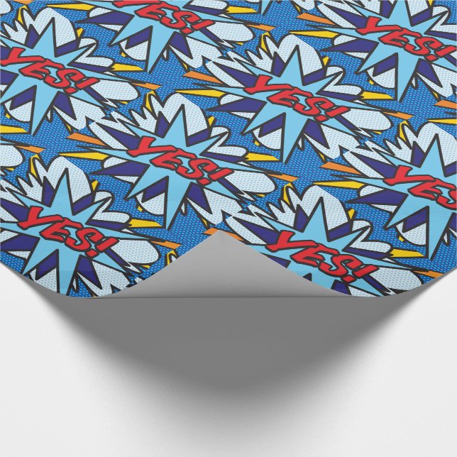Comic Book Pop Art JA Geschenkpapier (Ecke)