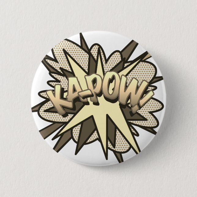 Comic Book Pop Art KA-POW! Vintage Button (Vorderseite)