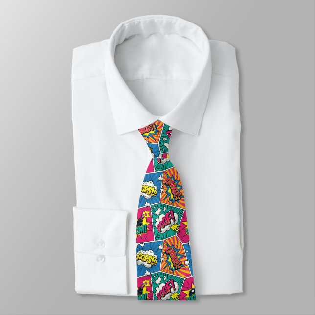Comic Book Pop Art Neck Tie Krawatte (Gebunden)