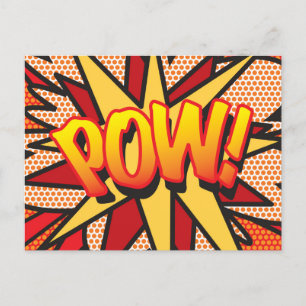Comic Book Pop Art POW Ankündigungspostkarte