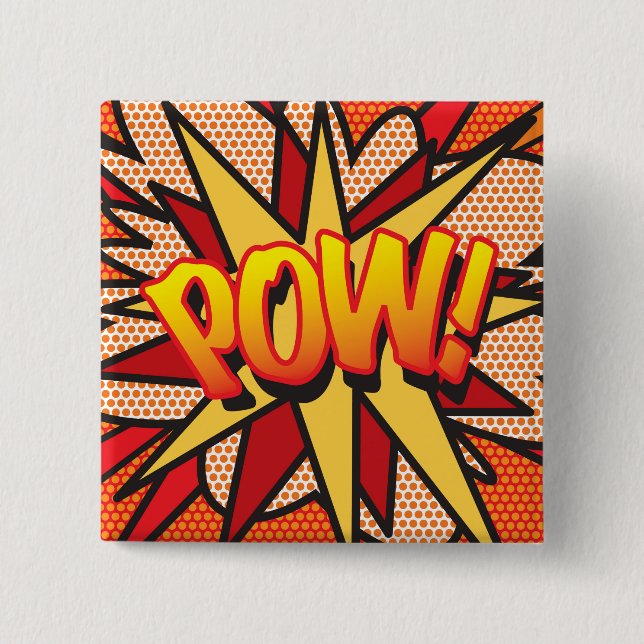 Comic Book Pop Art POW! Button (Vorderseite)