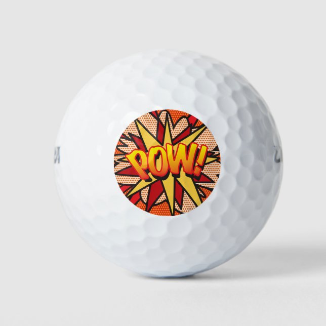 Comic Book Pop Art POW Superhero Golfball (Vorderseite)