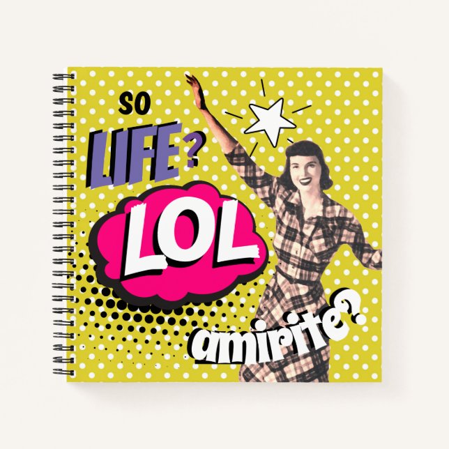 Comic-Book-Pop-Art Retro-Dame Lustig  Notizbuch (Vorderseite)