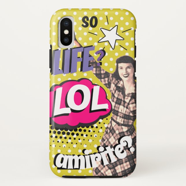 Comic Book Pop Art Retro Lady Funny Case-Mate iPhone Hülle (Rückseite)