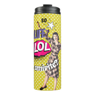 Comic Book Pop Art Retro Lady Funny Thermosbecher