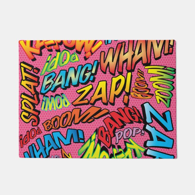 Comic Book Pop Art Sounds Fußmatte (Vorderseite)