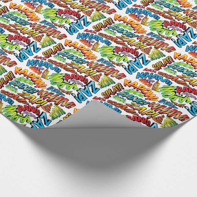 Comic Book Pop Art Sounds Geschenkpapier (Ecke)