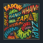 Comic Book Pop Art SOUNDS Holzdruck<br><div class="desc">COMIC BOOK POP ART KLINGT HOLZDRUCKEN. Cooles,  trendiges und lustiges Comic Buch Pop Art Design,  das die Wanne,  zap,  pow in Ihre Zuhause und Ihren Tag. Entworfen von ComicBookPop© unter www.zazzle.com/comicbookpop*</div>
