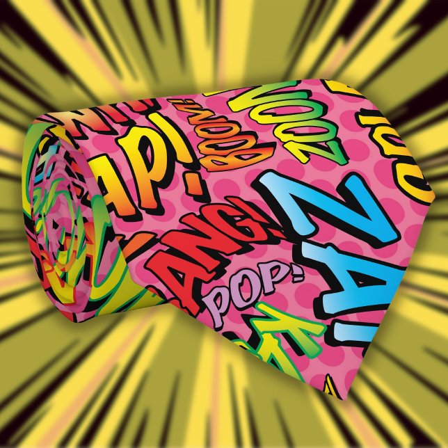 Comic Book Pop Art SOUNDS Superhero Krawatte (Von Creator hochgeladen)