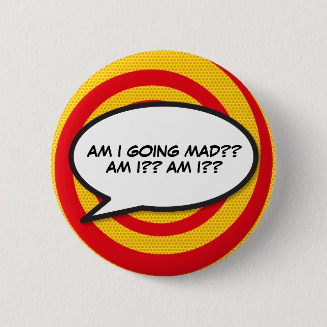 Comic-Book-Pop-Art-Sprechblase Button (Vorderseite)