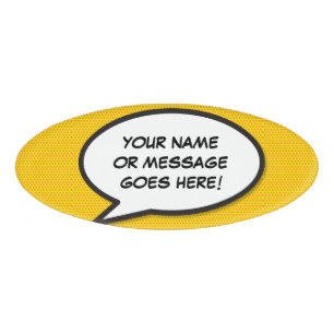 Comic-Book-Pop-Art-Sprechblase Namenschild