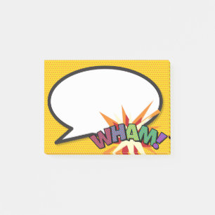 Comic-Book-Pop-Art-Sprechblase WHAM Post-it Klebezettel