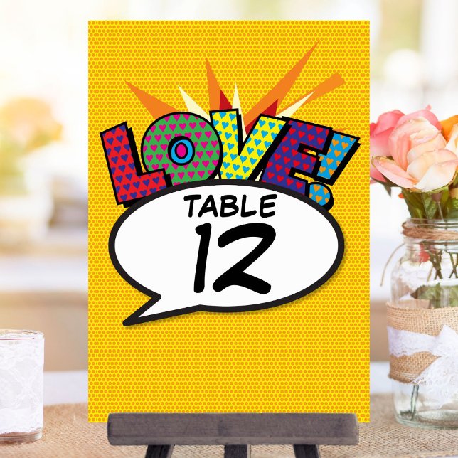 Comic-Book-Pop-Art-Tischnummer Tischnummer (Comic Book Pop Art Table Number)