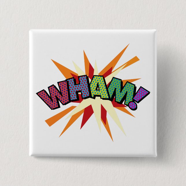 Comic Book Pop Art WHAM! Button (Vorderseite)