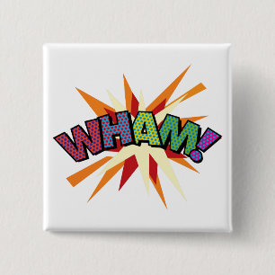 Comic Book Pop Art WHAM! Button