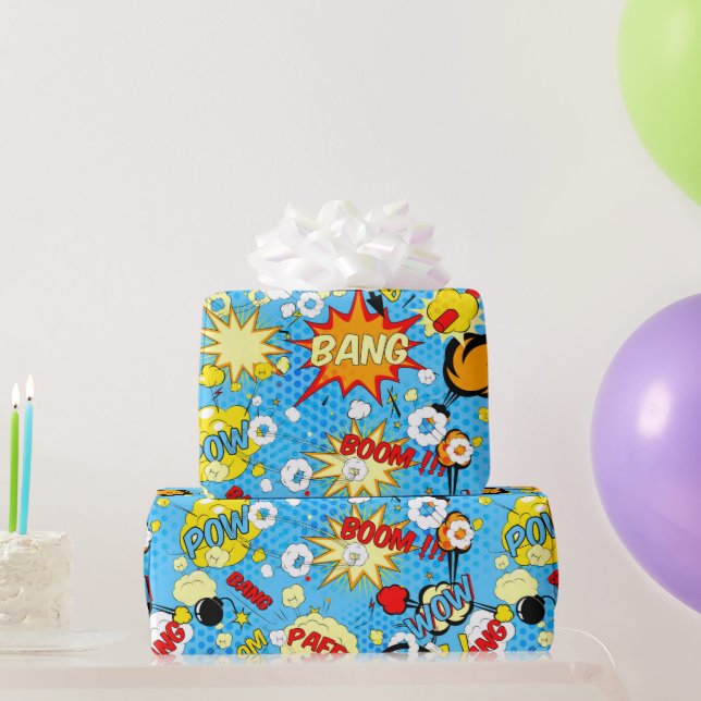 Comic Book Pop Art Wrapping Paper Geschenkpapier (Partygeschenke)