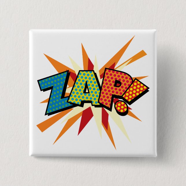 Comic Book Pop Art ZAP! Button (Vorderseite)