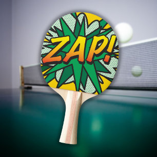 Comic Book Pop Art ZAP Modern Moderne Fun Tischtennis Schläger