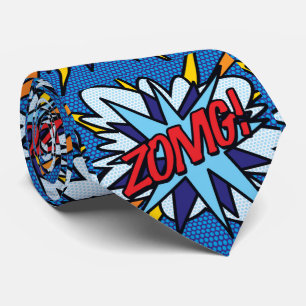 Comic Book Pop Art ZOMG Superhero Krawatte
