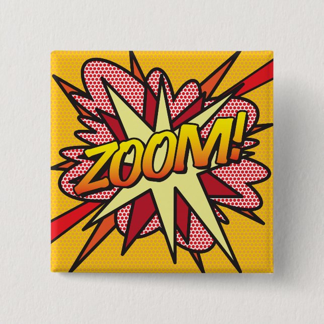 Comic Book Pop Art ZOOM! Button (Vorderseite)