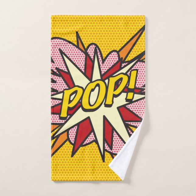 Comic Book POP Moderner Spaß Typografie Trendy Badhandtuch Set (Handtuch)
