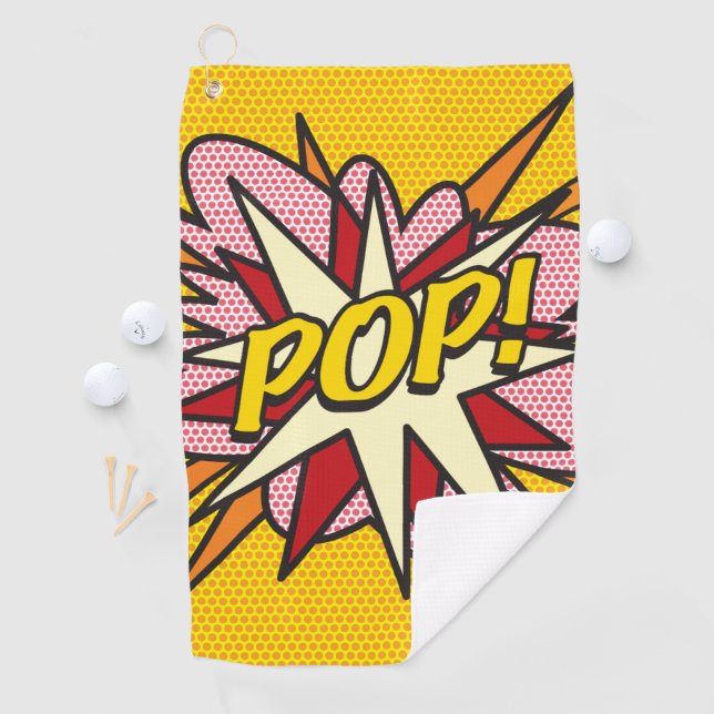 Comic Book Pop Modernes Design Golfhandtuch (Insitu)
