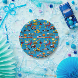 Comic Book Retro-LKW-Fahrzeuge Flugzeuge Geburtsta Pappteller
