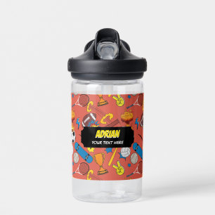 Comic-Book-Retro-Sport Athletik Kinder Schule Trinkflasche