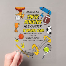 Comic-Book-Retro-Sport-Atletik-Bälle Geburtstag