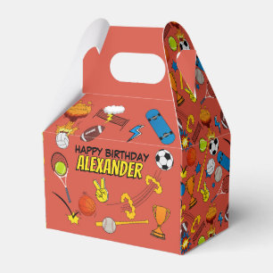 Comic-Book-Retro-Sport- Balls Geburtstag Geschenkschachtel