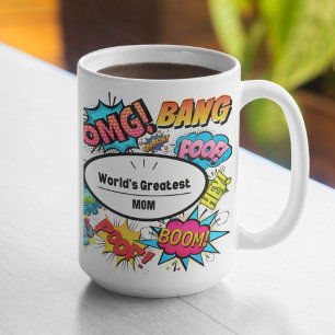 Comic Book Sounds World's Greatest Themed Kaffeetasse