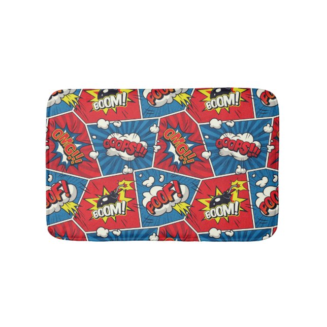 Comic Book Speech Bubble Bath Mat Badematte (Vorderseite)