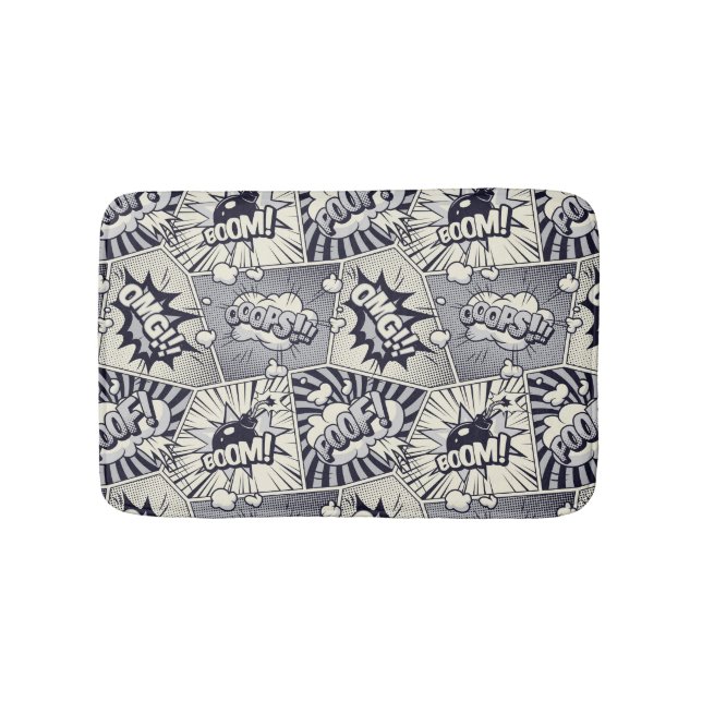 Comic Book Speech Bubble Bath Mat Badematte (Vorderseite)