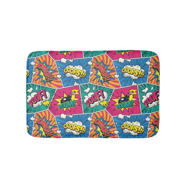 Comic Book Speech Bubble Bath Mat Badematte (Vorderseite)