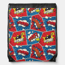 Comic Book Speech Bubble Drawstring Backpack