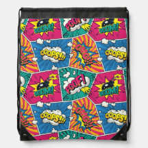 Comic Book Speech Bubble Drawstring Backpack
