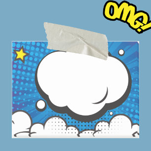 Comic Book Speech Bubble Pop Art Blue Post-it Klebezettel
