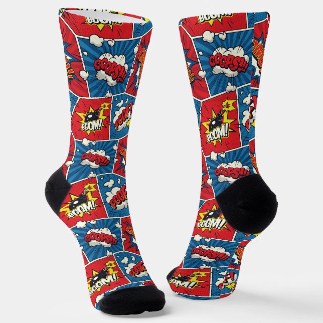 Comic Book Speech Bubble Socks Socken (Gewinkelt)