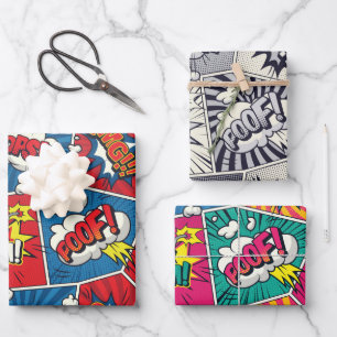 Comic Book Speech Bubble Wrapping Paper Set Geschenkpapier Set