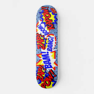 Comic-Book-Sprechblasen mit schwarzen Punkten Skateboard