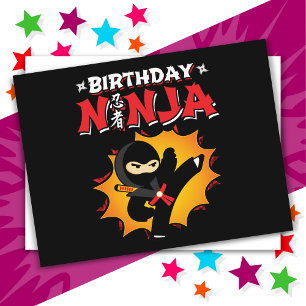Comic-Book-Stil Super-Party-Geburtstags-Ninja Postkarte