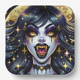 Comic-Book-Stil-Vampir-Halloween-Party Pappteller