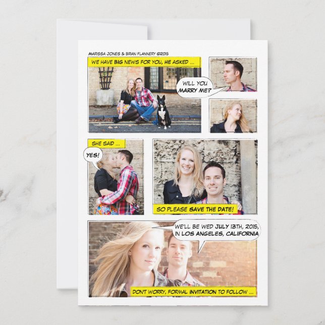 Comic Book Strip Save the Date (Vorderseite)