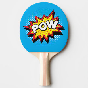 Comic Book Style Colorful POW Tischtennis Schläger